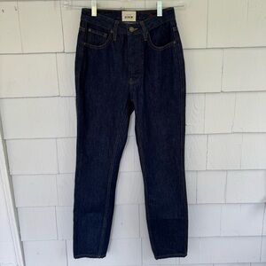 Sezane Denim Dark Indigo Wash High Rise Button Fly Jeans size 24